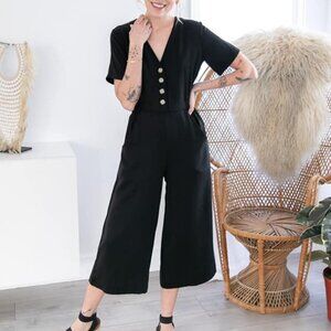 Smash + Tess The Jane Romper Barely Black XS